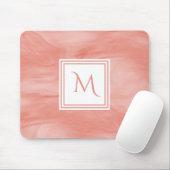 Einfache Korallenrosa Subtile Marmor Modernes Mono Mousepad (Mit Mouse)