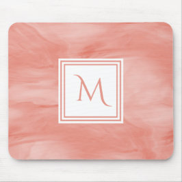 Einfache Korallenrosa Subtile Marmor Modernes Mono Mousepad