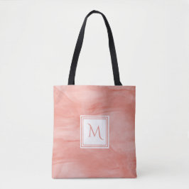 Einfache Korallenrosa Subtile Marmor Modernes Mono Tasche