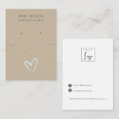 Einfache Kraft Blue Heart Necklace Earring Display Visitenkarte (Vorne/Hinten)