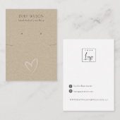 Einfache Kraft Blush Herz-Kette Earring Display  Visitenkarte (Vorne/Hinten)