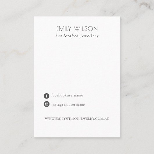 Einfache Kraft-Blush-Herz-Stuhl-Logo-Anzeige Visitenkarte (Rückseite)