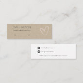 Einfache Kraft-Blush-Herz-Stuhlvorführung Mini Visitenkarte (Vorne/Hinten)