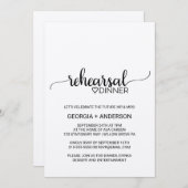 Einfache Kraft Calligraphy Probe Dinner Einladung (Vorne/Hinten)