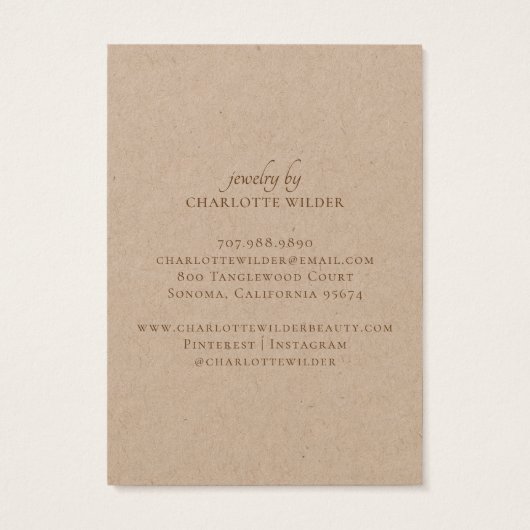 Einfache Kraft Earring Display Card (Rückseite)