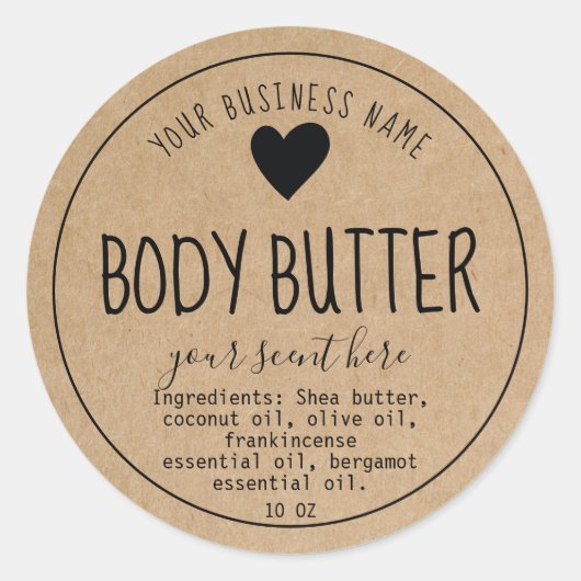 Einfache Kraft Handmade Body Butter Scrub Loop Cla Runder Aufkleber (Vorderseite)
