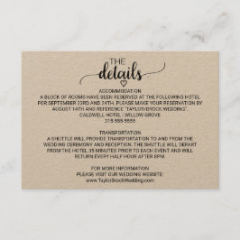 Einfache Kraft-Kalligrafie-Details-Karte Begleitkarte