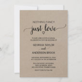 Einfache Kraft-Kalligrafie Nichts Extravagant nur  Einladung (Vorderseite)