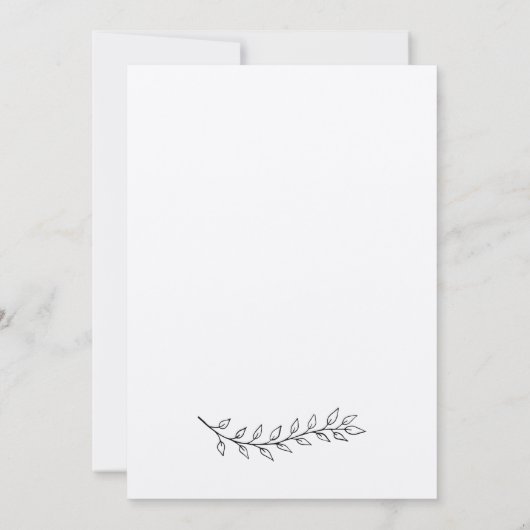 Einfache Kraft-Kalligrafie Rustikales Empfang Part Einladung (Rückseite)