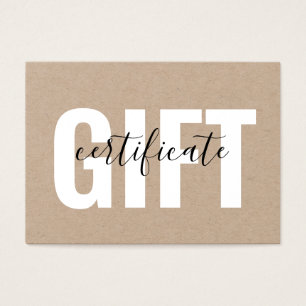 Einfache Kraft-Minimalistisch-Geschenkgutschrift