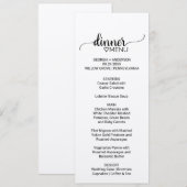 Einfache Kraft Paper Calligraphy Wedding Dinner Me Menükarte (Vorne/Hinten)