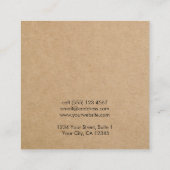 Einfache Kraft Paper Earring Juwelier Display Card Quadratische Visitenkarte (Rückseite)