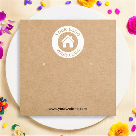 Einfache Kraft Paper Earring Juwelier Display Card Quadratische Visitenkarte