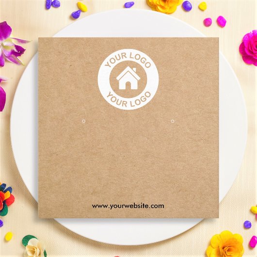 Einfache Kraft Paper Earring Juwelier Display Card Quadratische Visitenkarte