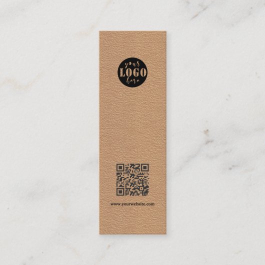 Einfache Kraft Paper Lesezeichen Card Mini Visitenkarte (Vorderseite)