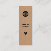 Einfache Kraft Paper Lesezeichen Card Mini Visitenkarte (Rückseite)