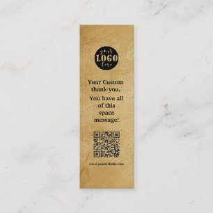 Einfache Kraft Paper Lesezeichen Card Mini Visitenkarte