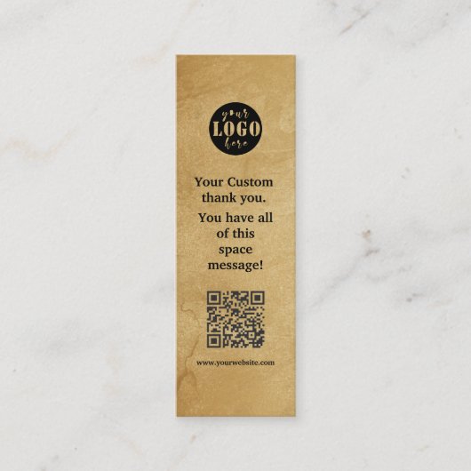 Einfache Kraft Paper Lesezeichen Card Mini Visitenkarte (Vorderseite)