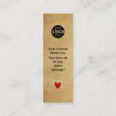 Einfache Kraft Paper Lesezeichen Card Mini Visitenkarte (Rückseite)