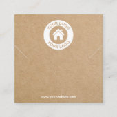 Einfache Kraft Paper Necklack Armband Display Card Quadratische Visitenkarte (Vorderseite)