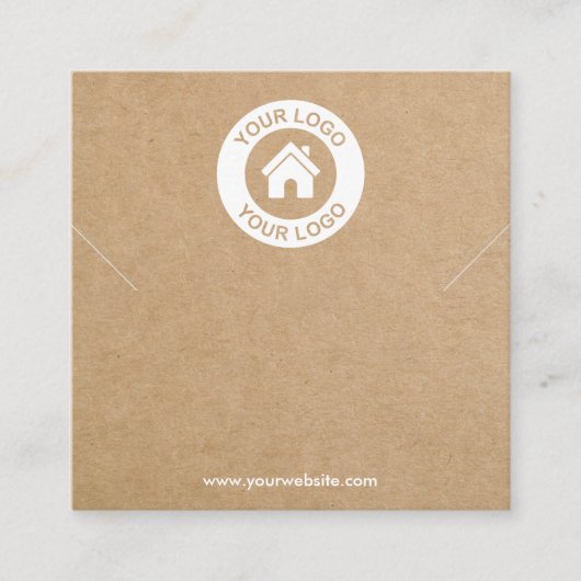 Einfache Kraft Paper Necklack Armband Display Card Quadratische Visitenkarte (Vorderseite)