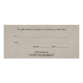 Einfache Kraft Signature Script-Geschenkgutschrift Werbekarte (Hinten)