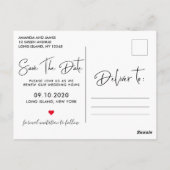 Einfache Kraft Vow Erneuerung Save the Date Postkarte (Rückseite)