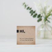 Einfache Kraftpapier-Druck-sozial-hallo Quadratische Visitenkarte (Stehend Vorderseite)