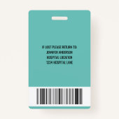 Einfache Krankenhausärztliche ID Ausweis (Rückseite)