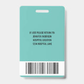 Einfache Krankenhausärztliche ID Ausweis (Rückseite)