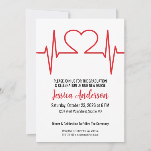 Einfache Krankenpflege an der medizinischen Schule Einladung (Vorderseite)