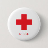 Einfache Krankenschwester & Erste Hilfe, Kreuz, Kr Button (Vorderseite)