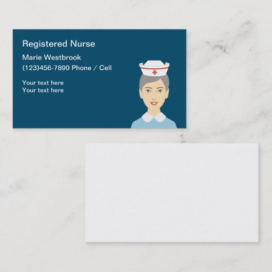 Einfache Krankenschwester Visitenkarte (Vorne/Hinten)