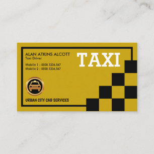 Einfache kreative Retro Black Checked Taxi Service Visitenkarte