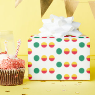 Einfache Kreisel der grünen gelben roten Punkte Geschenkpapier