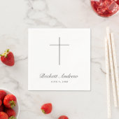 Einfache Kreuz-Schrift-Taufe Serviette (Beispiel)