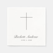 Einfache Kreuz-Schrift-Taufe Serviette (Vorderseite)