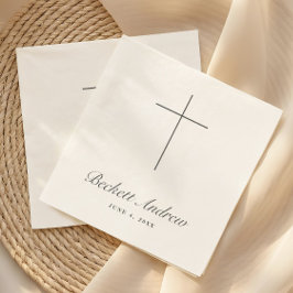 Einfache Kreuz-Schrift-Taufe Serviette