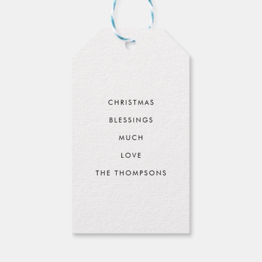 Einfache Krippe Drei Könige Lyric Name Geschenkanhänger (Rückseite)