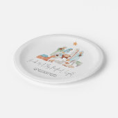 Einfache Krippe Drei Könige Lyric Name Pappteller (Schrägansicht)