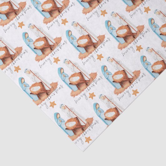 Einfache Krippe Muster Frohe Weihnachten Seidenpapier (Ausschnitt)