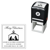 Einfache Krippe Religiöse Weihnachtszeit-Rücksende Permastempel (Beispiel)