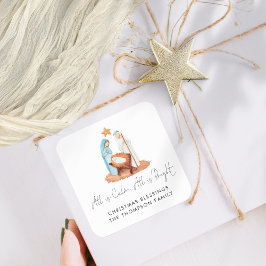 Einfache Krippenlandschaft ist alles ein ruhiger N Quadratischer Aufkleber