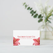 Einfache, kühne, lebendige, lebendige rote Lily Wh Visitenkarte (Stehend Vorderseite)