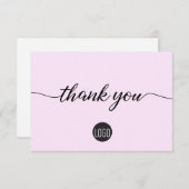 Einfache Kundenbewertung in Rosa Dankeskarte (Vorne/Hinten)