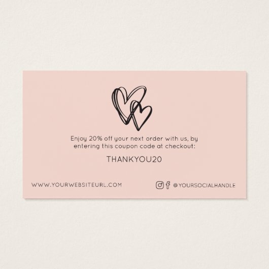 Einfache Kundenermäßigung für moderne Herzkinder (Rückseite)