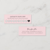 Einfache Kundenvergünstigung Rosa mit Herz Treuekarte (Vorne/Hinten)