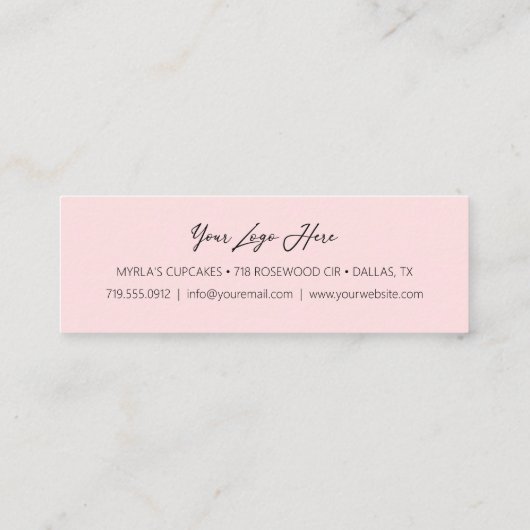 Einfache Kundenvergünstigung Rosa mit Herz Treuekarte (Rückseite)