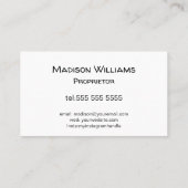 Einfache Kunsthandwerkscreme Visitenkarte (Rückseite)