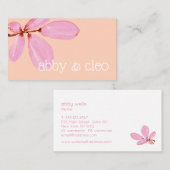 Einfache künstlerisch rosa Wasserfarbenzweigung Visitenkarte (Vorne/Hinten)